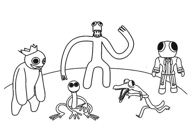 Rainbow friends раскраска