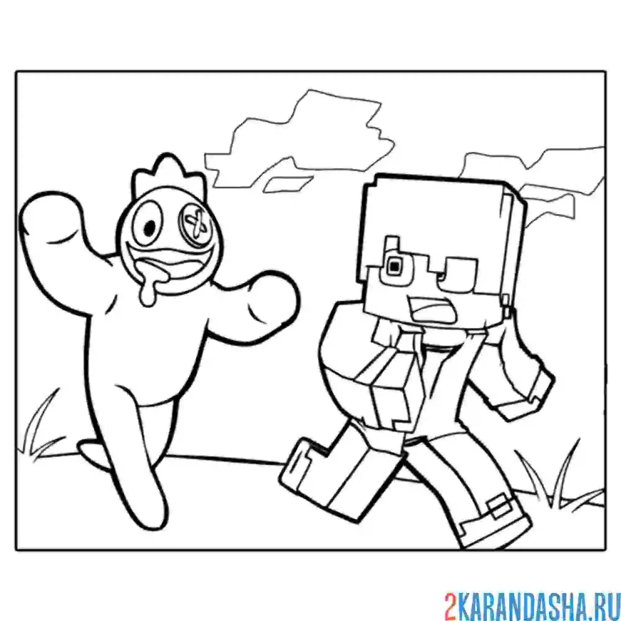 Rainbow friends раскраска
