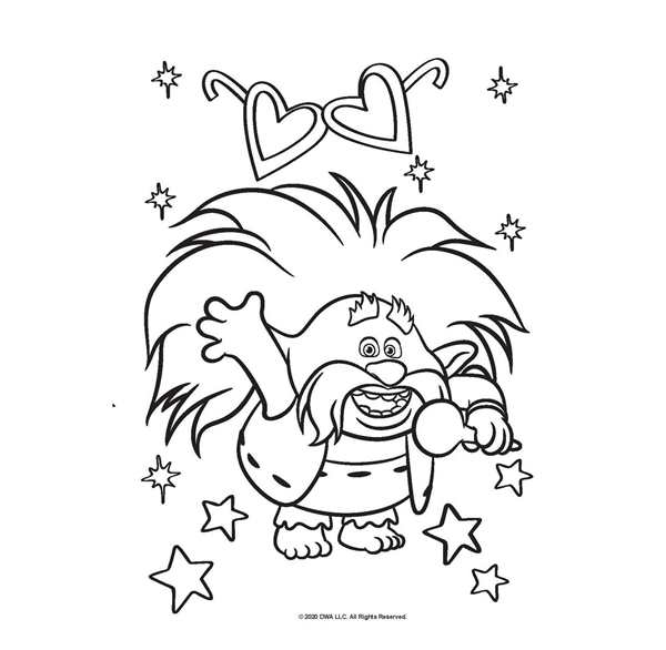 Раскраски из мультфильма Тролли