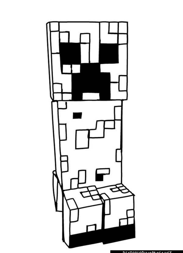 Раскраска Коровы из Minecraft