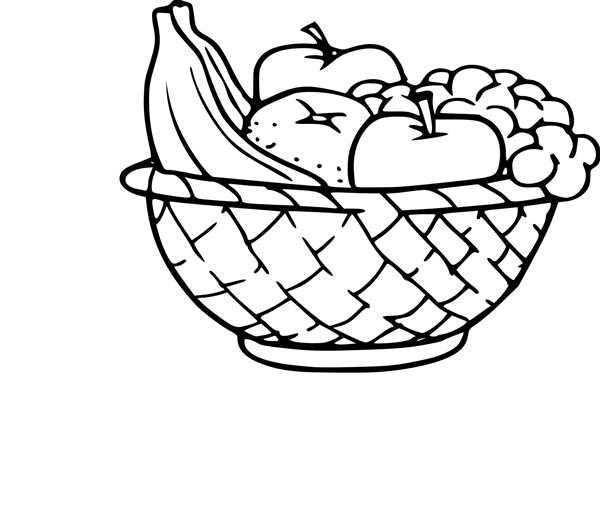 Корзинка с яблоками раскраска
