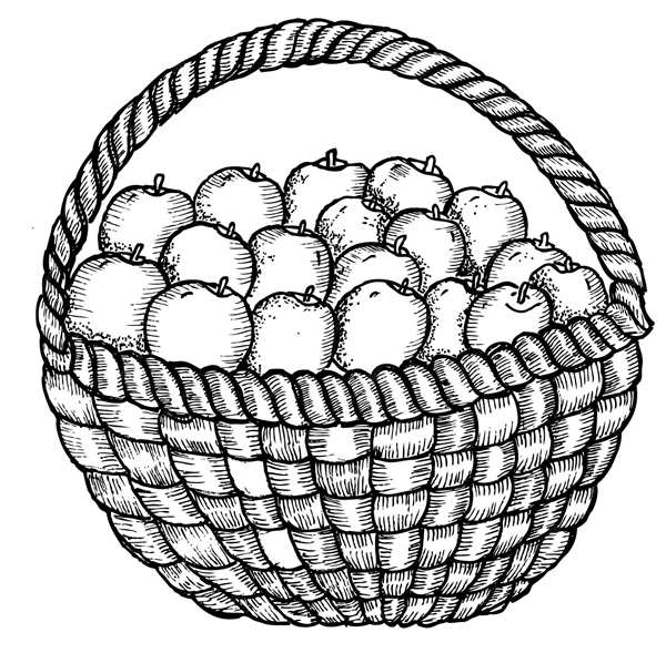 Корзинка с яблоками