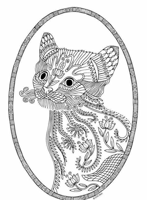 Раскраски антистресс кошки