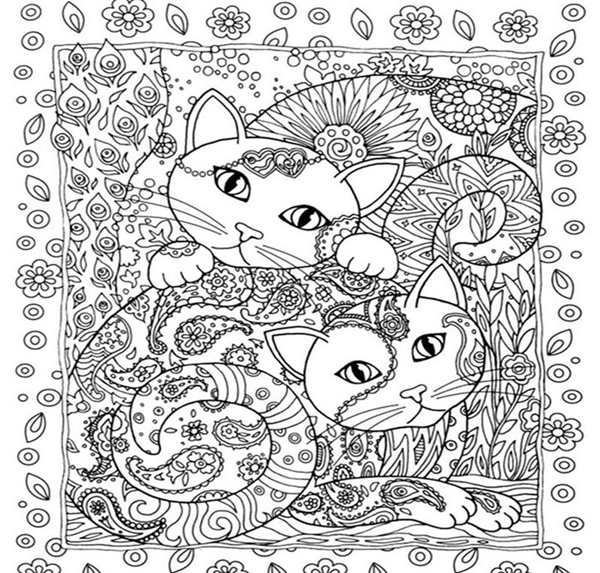 Раскраска Кошечка АртТерапия для Всех