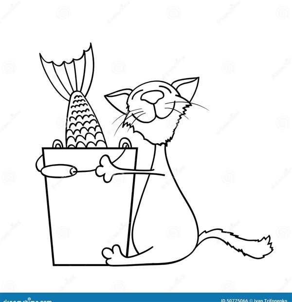 Котик раскраска для детей