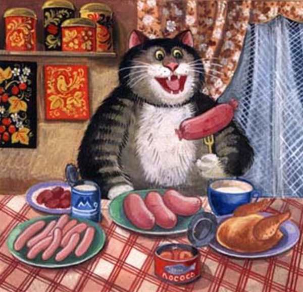 Раскраска Кошка на кухне ждет вкусный обед