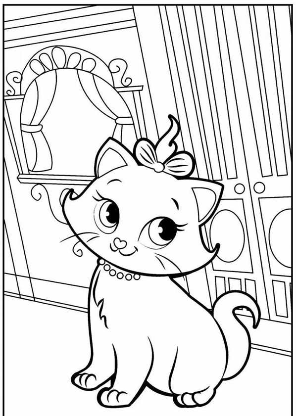 Котик раскраска для детей