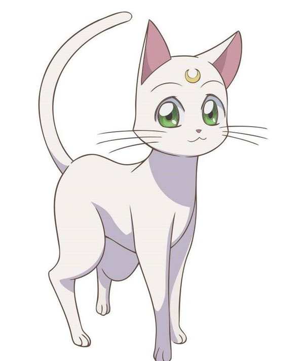 Кошка Луна из сейлормун раскраска