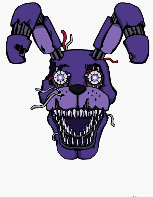 Раскраска Кошмарного Бонни из FNAF
