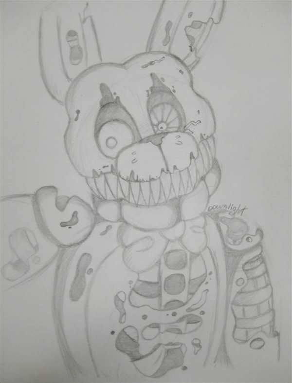 Раскраска Кошмарного Бонни из FNAF