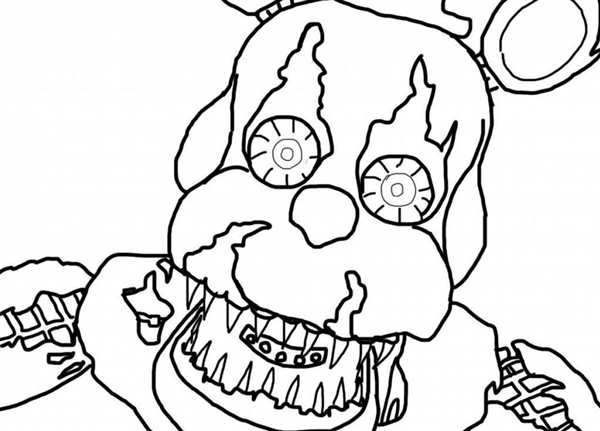 Раскраска Кошмарного Бонни из FNAF