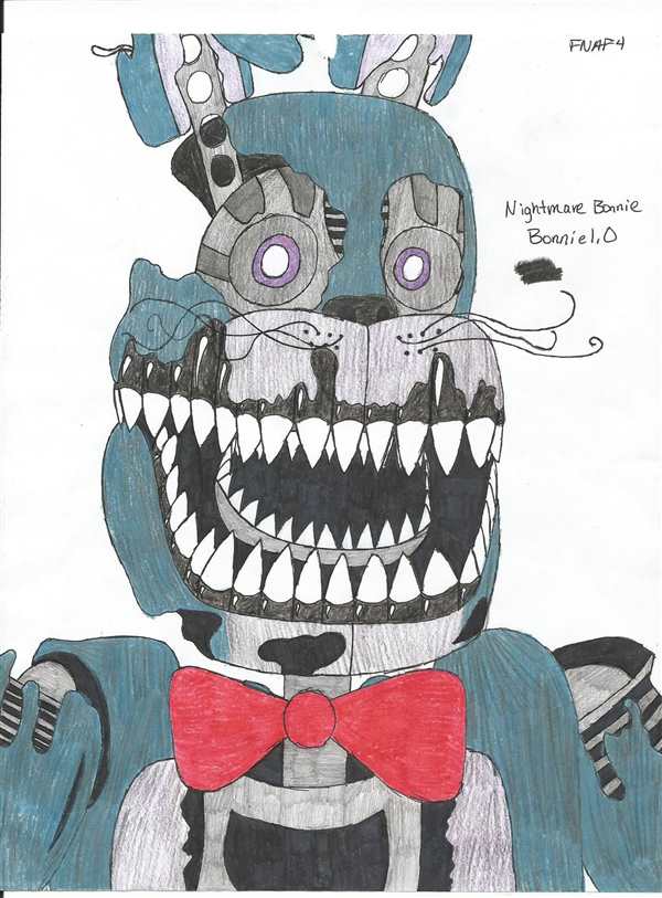 Раскраска Кошмарного Бонни из FNAF