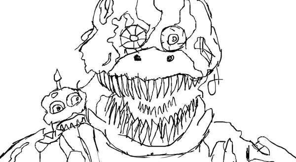 Раскраска Кошмарного Бонни из FNAF