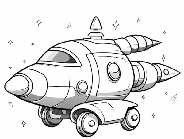 Раскраска Космический Корабль Футуристического Designа
