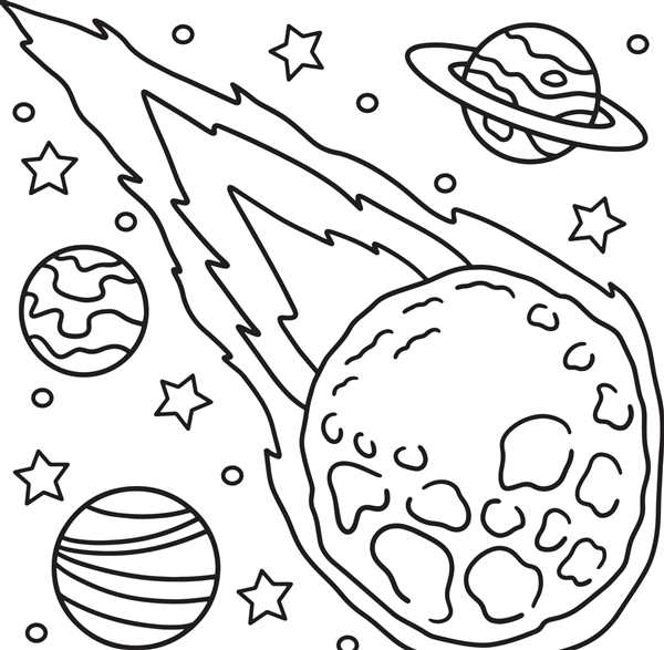 Рисунок на тему космос раскраска