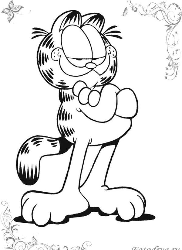 Kitten Garfield разукрашка