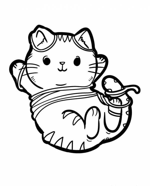 Раскраска Кот Хрюня Веселые Акварельные Игры