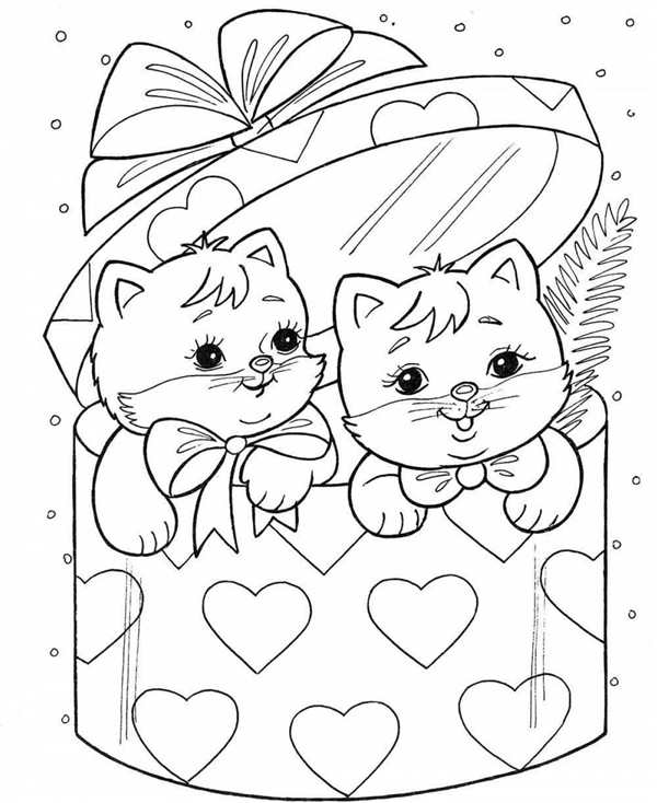 Кошки. Раскраска