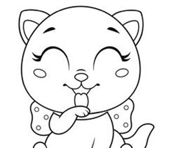 Кошечка раскраска для детей