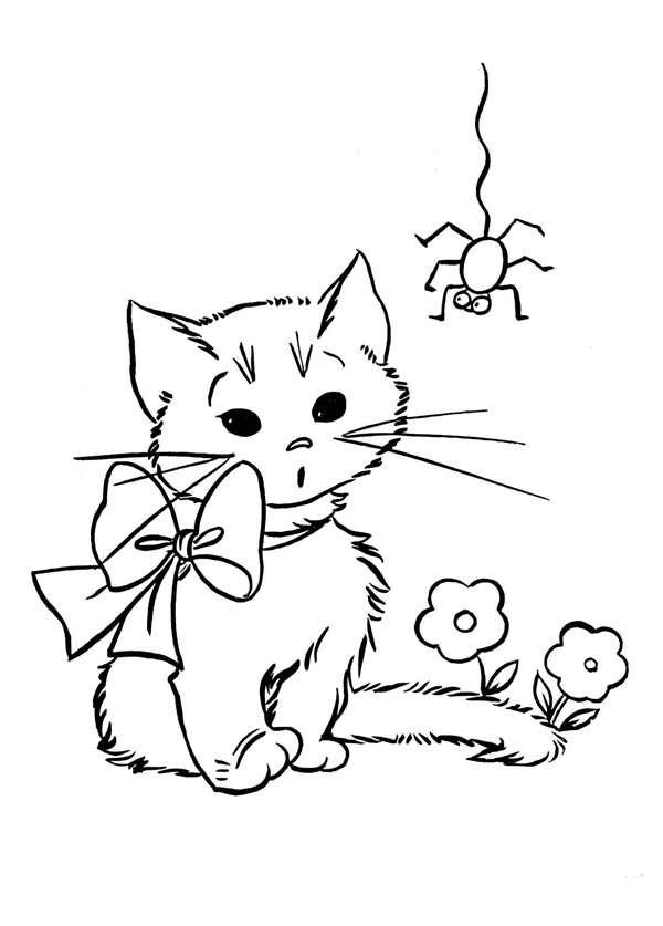 Кошки. Раскраска