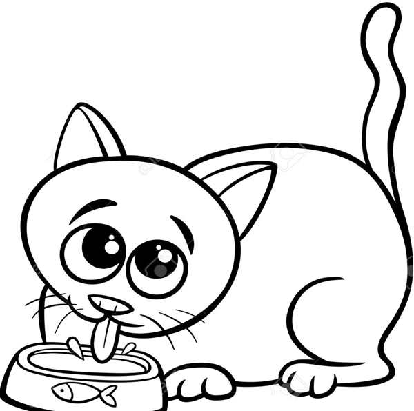 Котик раскраска для детей