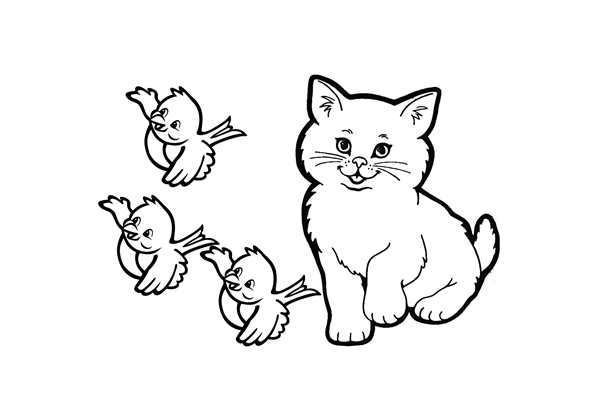 Котенок. Раскраска