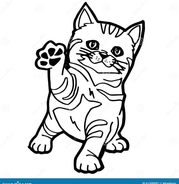 Котик раскраска для детей