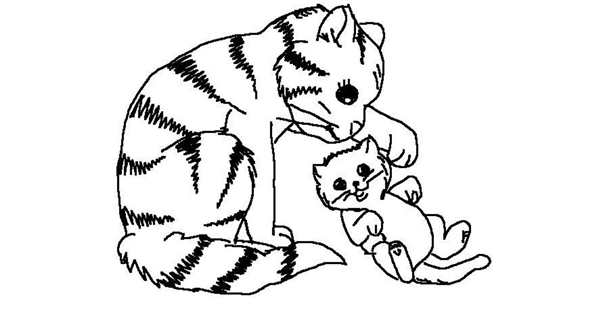 Кошки. Раскраска