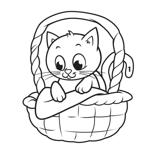 Кошка раскраска для детей
