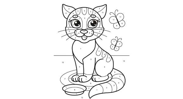 Рисование по точкам кошка