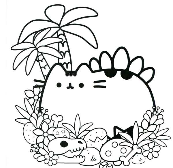 Раскраска котик Единорог