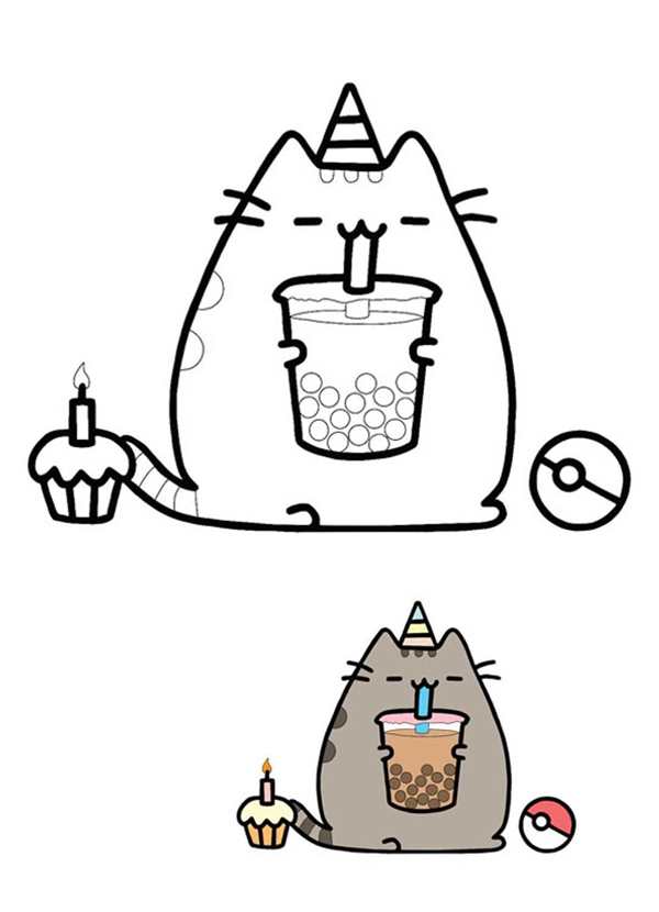 Раскраска котик Пушин