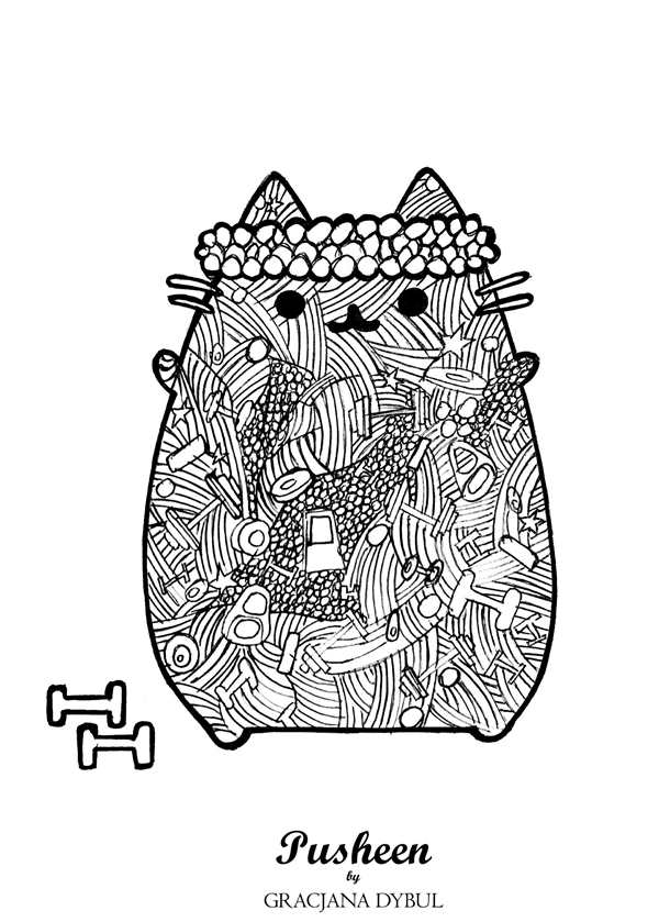 Котик Русалка раскраска