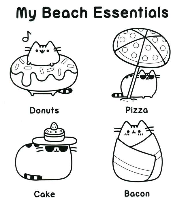 Кот Pusheen раскраска