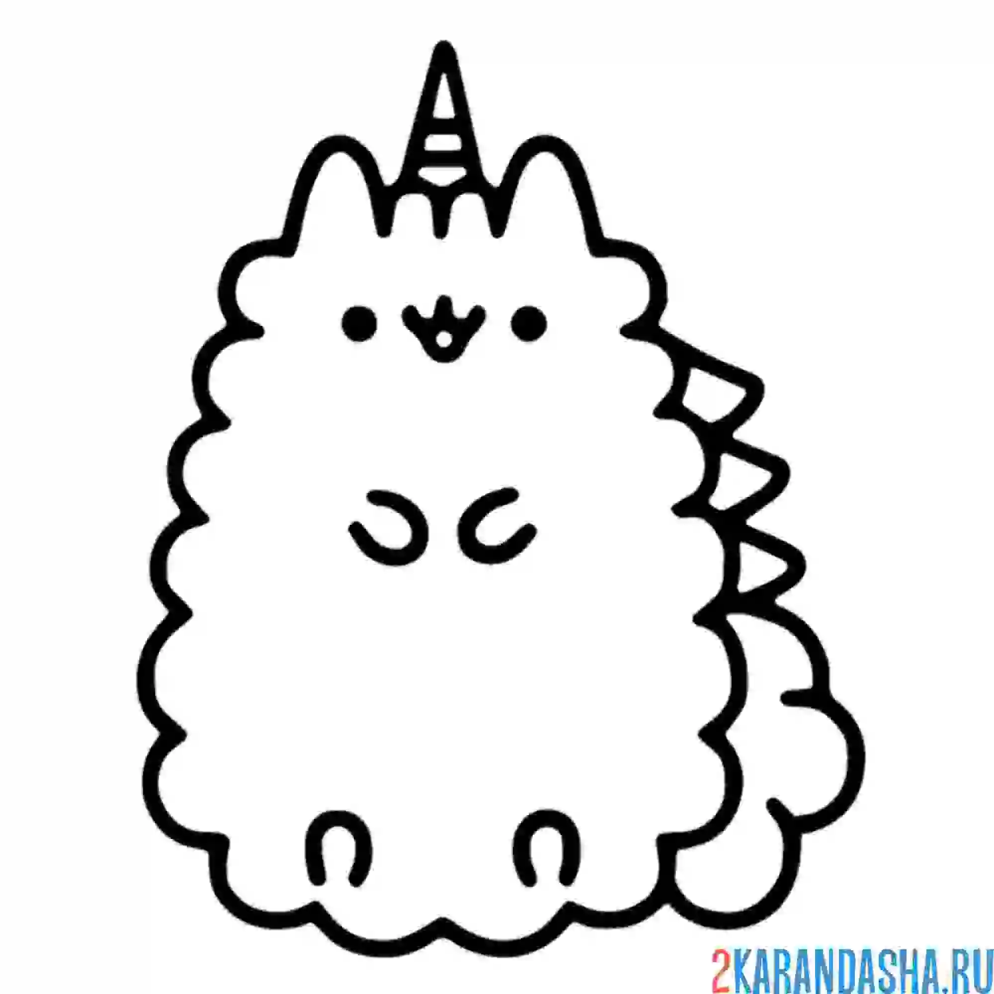 Кот Pusheen раскраска