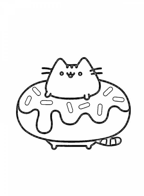 Раскраска котик Пушин