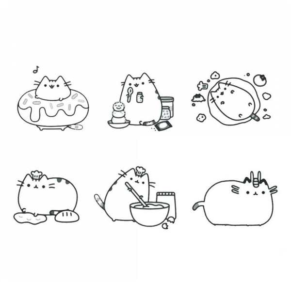 Раскраска коты Пушины