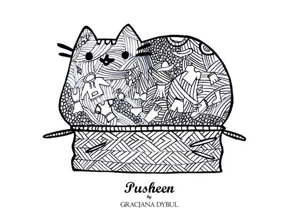 Кот Пушин раскраска