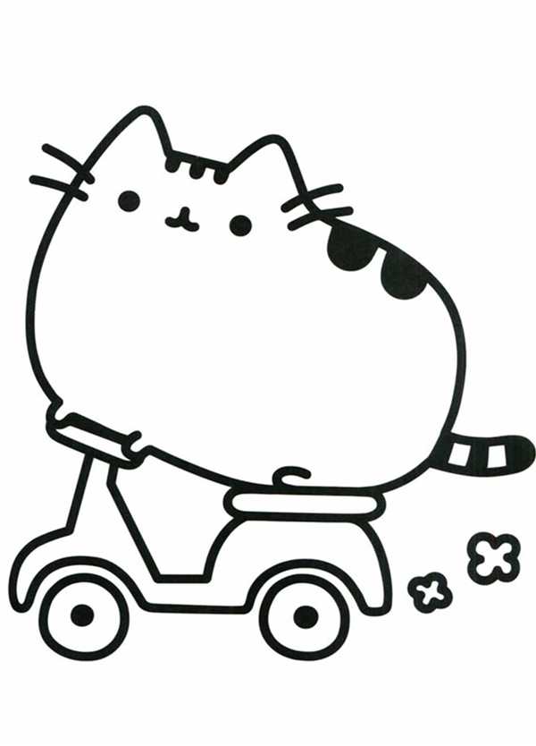 Раскраска Кот Пушин на рыбалке