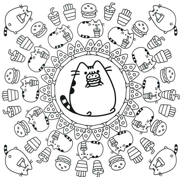 Раскраска котик Пушин