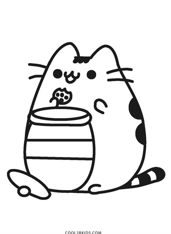 Раскраска Кот Пушин с Венком Роз