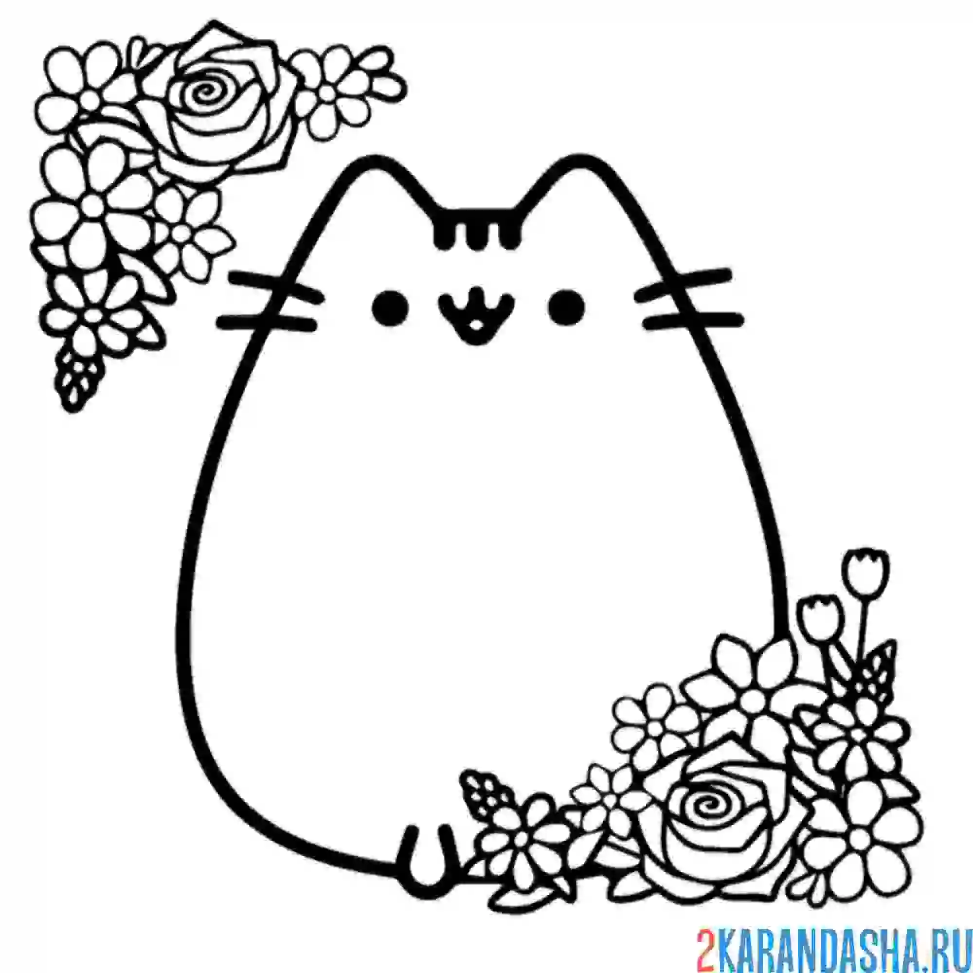 Раскраска коты Пушины