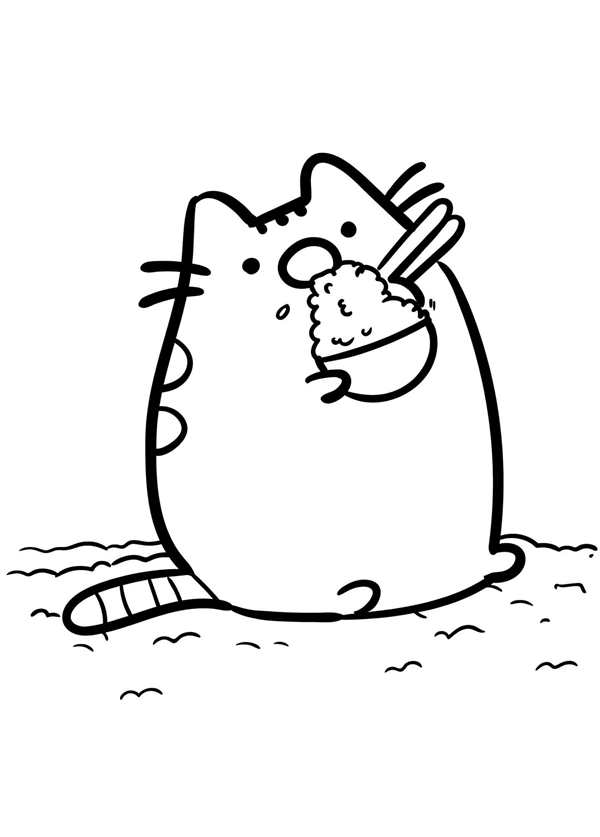 Раскраска Кот Пушин с Воздушными Шариками