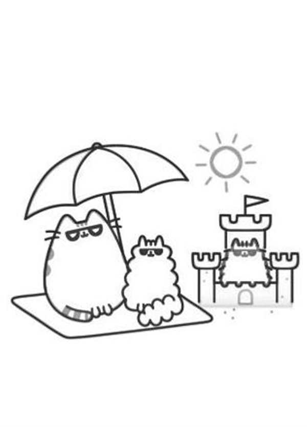 Раскраска Кот Пушин с Воздушными Шариками
