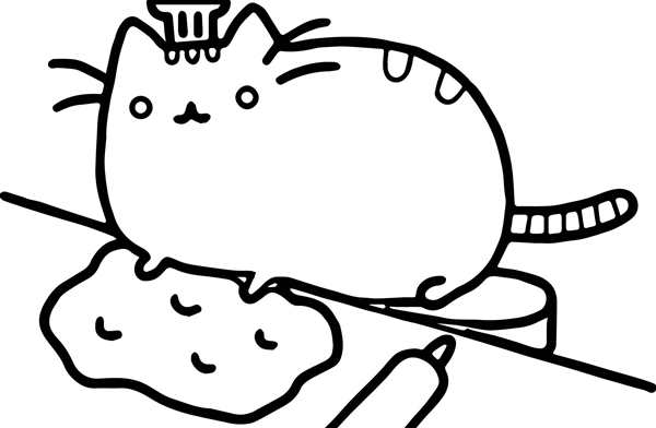 Раскраска Кот Пушин с Воздушными Шариками