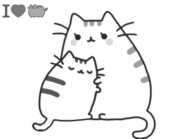 Раскраска Кот Пушин с Воздушными Шариками