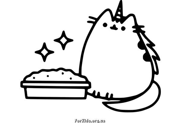 Раскраска котик Пушин
