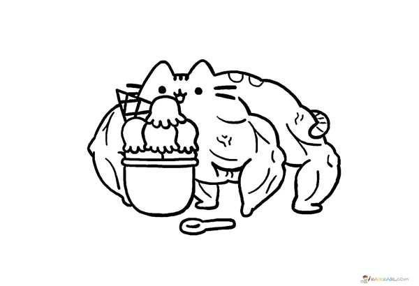 Раскраска Кот Пушин в Осеннем Чarme