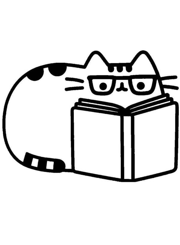 Раскраски Каваи кот Пушин