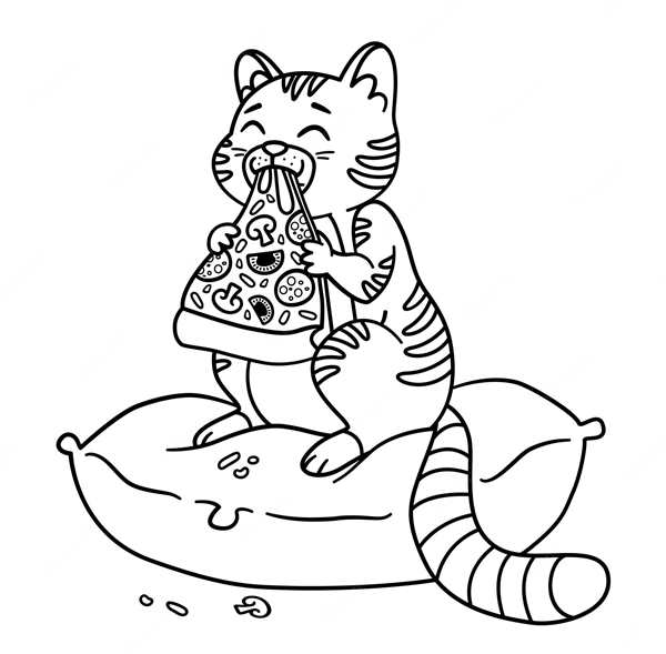 Кошка с молоком раскраска